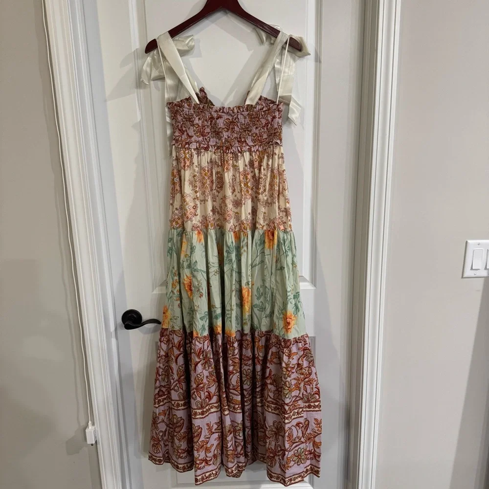 Free People Bluebell Maxi In Lilac Combo Tiered Dress